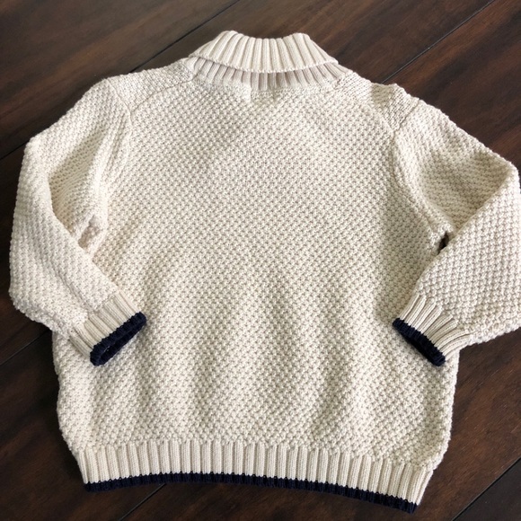 J&J Cable Knit Shawl Sweater 18-24mos - Picture 2 of 3